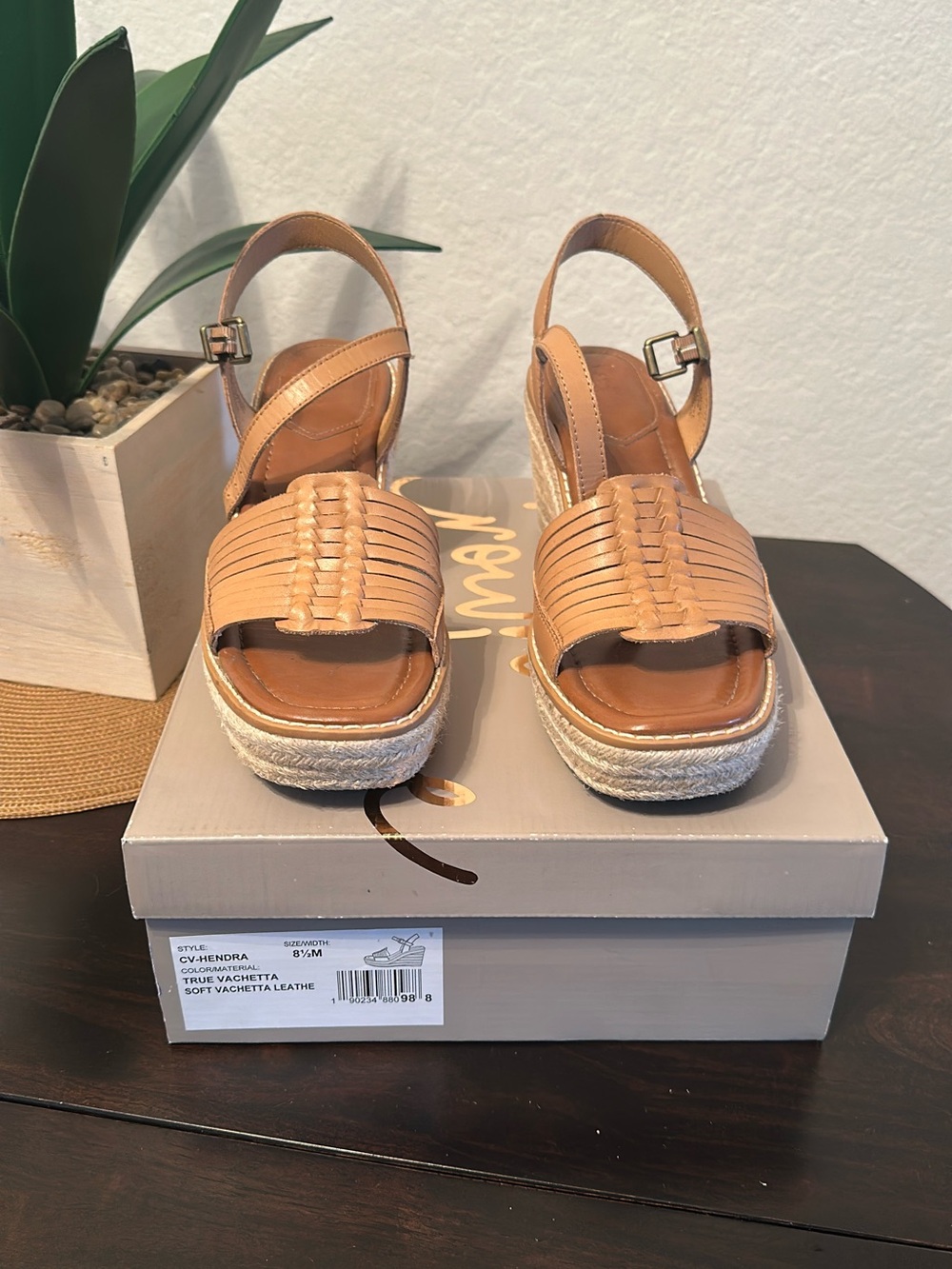 Crown Vintage Tan Woven Espadrille Platform Sandals